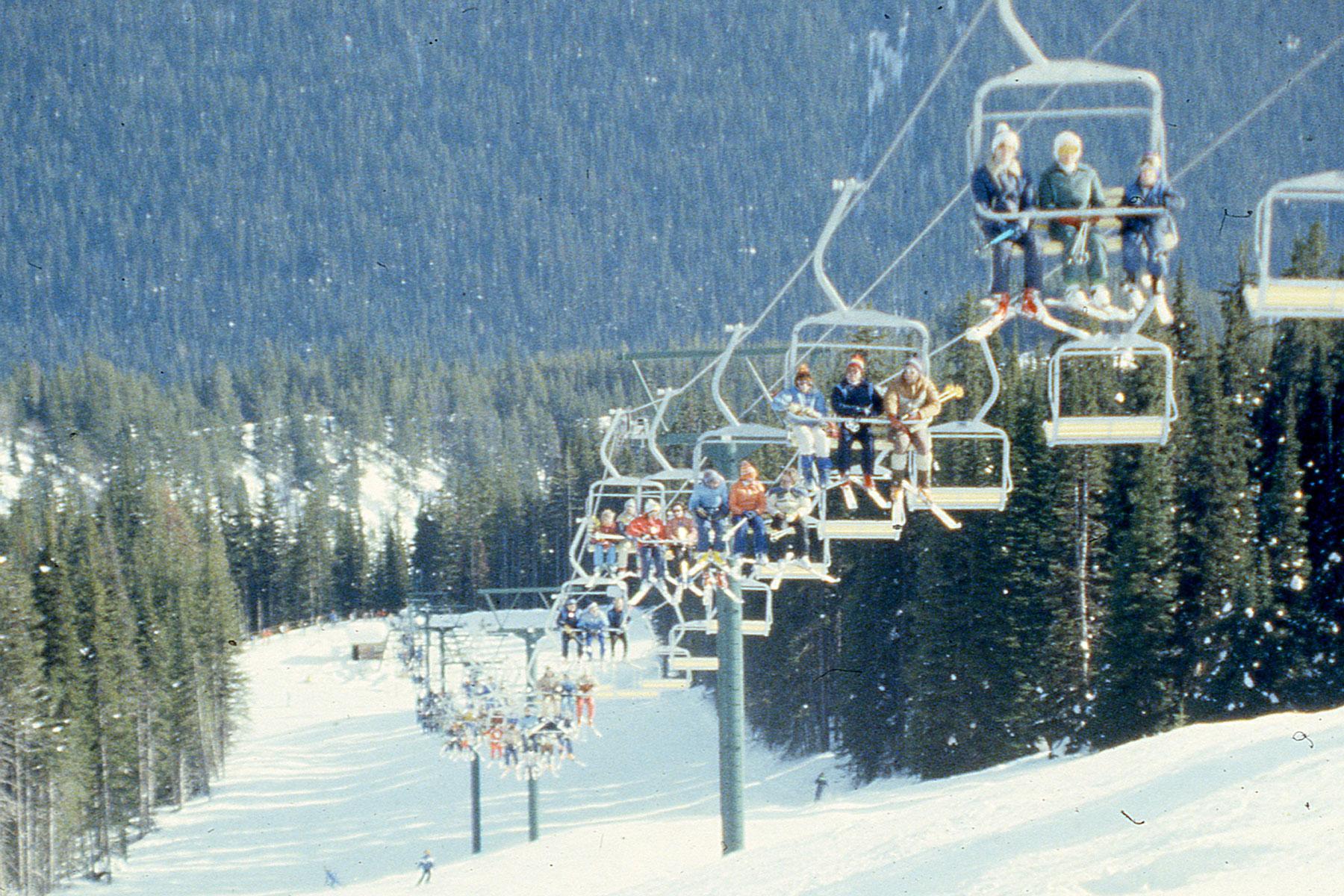 Historical photo of the Crystal chair at Sun Peaks Resort BC